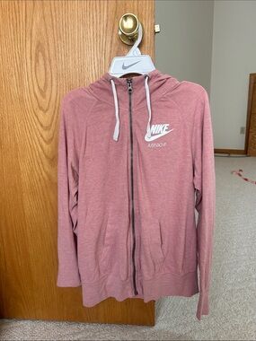 Nike Mauve Zip-Up Hoodie with White Logo